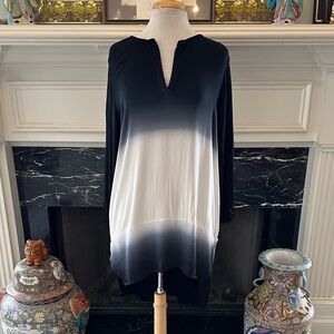 XCVI Black & Cream Ombré Tunic Top